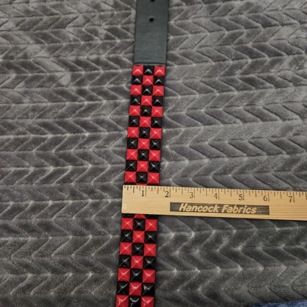 NEW*Hot Topic Black Red Stud Rocker Biker Punk Gothic Belt Size Extra Small XS
